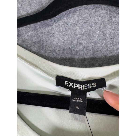 NEW Express Light Green Tie Waist Dress - Picture 2 of 8